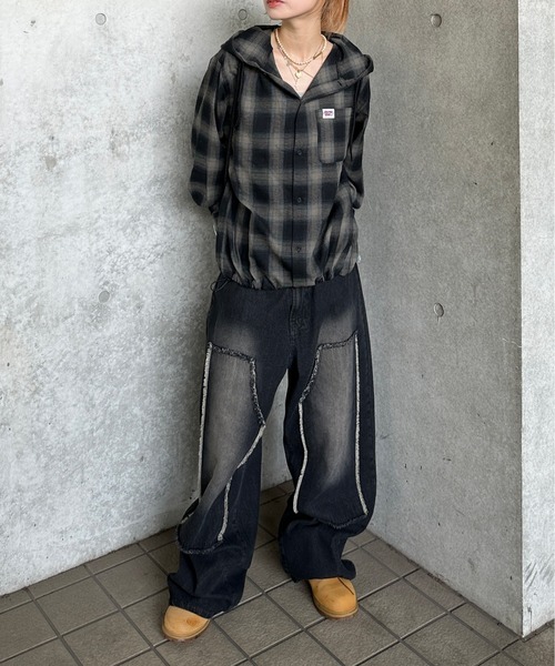 sedacle（セダクル）の「アソートフードシャツ（シャツ/ブラウス・メンズ・ベージュ/ブラック/カーキ/ボルドー・SMALL/MEDIUM/LARGE）」の7枚目の写真