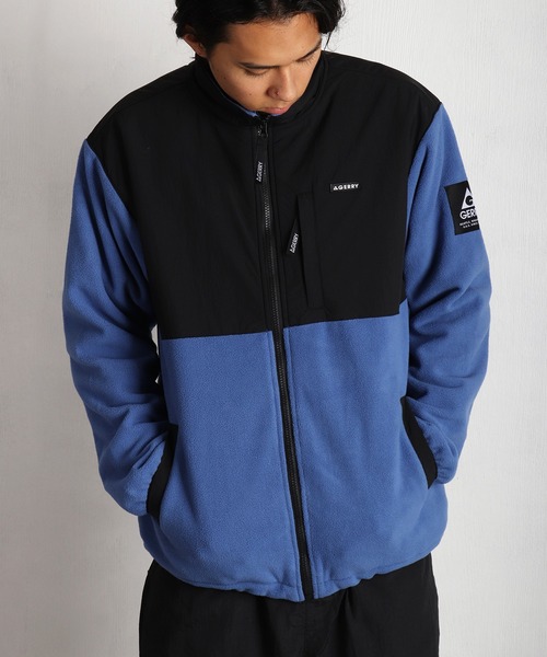 GERRY（ジェリー）の「GERRY ナイロン切替フリースジャケット（ナイロンジャケット・メンズ・アイボリー/グレー/ブラック/ブルー/パープル・M/L/LL）」の11枚目の写真