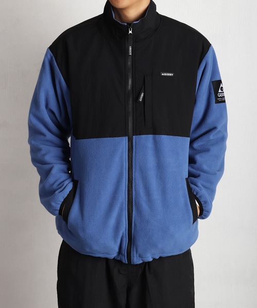 GERRY（ジェリー）の「GERRY ナイロン切替フリースジャケット（ナイロンジャケット・メンズ・アイボリー/グレー/ブラック/ブルー/パープル・M/L/LL）」の15枚目の写真