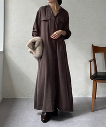 DouDou | テンセルロングシャツドレス(ワンピース)