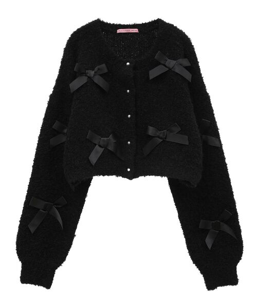 Maison de FLEUR（メゾンドフルール）の「絆のリボンカーディガン（カーディガン/ボレロ・レディース・アイボリー/ブラック・FREE）」の14枚目の写真