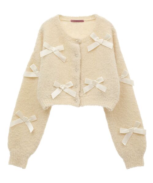 Maison de FLEUR（メゾンドフルール）の「絆のリボンカーディガン（カーディガン/ボレロ・レディース・アイボリー/ブラック・FREE）」の22枚目の写真