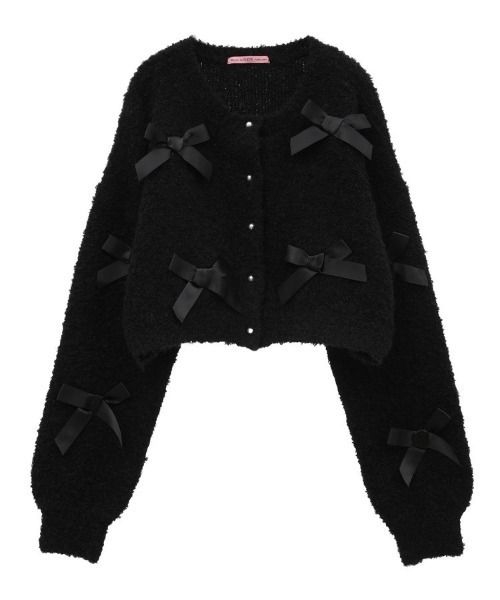 Maison de FLEUR（メゾンドフルール）の「絆のリボンカーディガン（カーディガン/ボレロ・レディース・アイボリー/ブラック・FREE）」の6枚目の写真