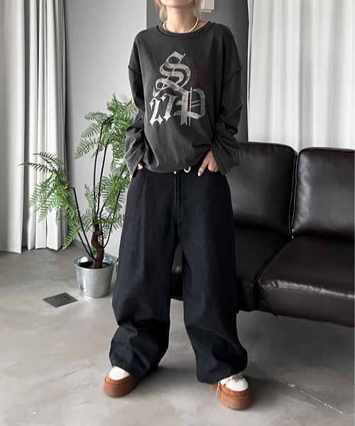 sedacle(セダクル)の「ピグメントプリントロンT(Tシャツ/カットソー・メンズ・ボルドー/ブラウン/チャコールグレー・SMALL/MEDIUM/LARGE)」の6枚目の写真