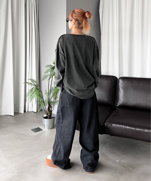 sedacle(セダクル)の「ピグメントプリントロンT(Tシャツ/カットソー・メンズ・ボルドー/ブラウン/チャコールグレー・SMALL/MEDIUM/LARGE)」の9枚目の写真