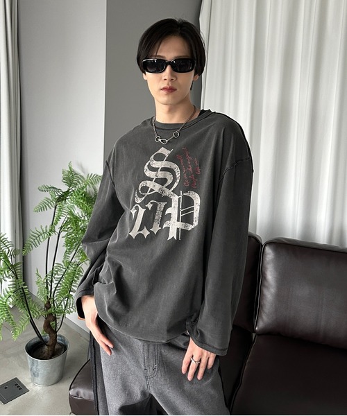 sedacle(セダクル)の「ピグメントプリントロンT(Tシャツ/カットソー・メンズ・ボルドー/ブラウン/チャコールグレー・SMALL/MEDIUM/LARGE)」の10枚目の写真