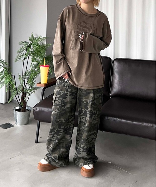 sedacle(セダクル)の「ピグメントプリントロンT(Tシャツ/カットソー・メンズ・ボルドー/ブラウン/チャコールグレー・SMALL/MEDIUM/LARGE)」の16枚目の写真