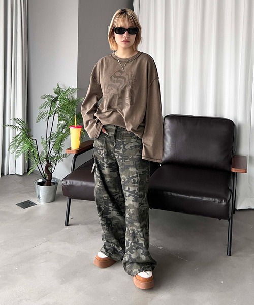 sedacle(セダクル)の「ピグメントプリントロンT(Tシャツ/カットソー・メンズ・ボルドー/ブラウン/チャコールグレー・SMALL/MEDIUM/LARGE)」の17枚目の写真