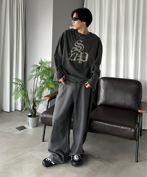 sedacle(セダクル)の「ピグメントプリントロンT(Tシャツ/カットソー・メンズ・ボルドー/ブラウン/チャコールグレー・SMALL/MEDIUM/LARGE)」の12枚目の写真