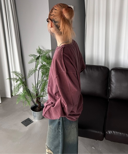 sedacle(セダクル)の「ピグメントプリントロンT(Tシャツ/カットソー・メンズ・ボルドー/ブラウン/チャコールグレー・SMALL/MEDIUM/LARGE)」の19枚目の写真