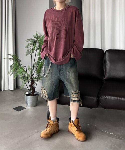 sedacle(セダクル)の「ピグメントプリントロンT(Tシャツ/カットソー・メンズ・ボルドー/ブラウン/チャコールグレー・SMALL/MEDIUM/LARGE)」の20枚目の写真