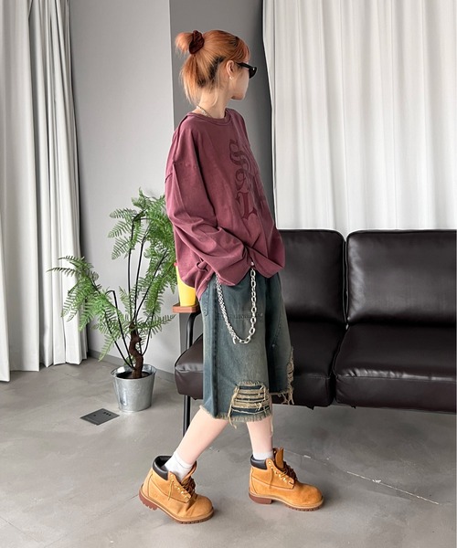 sedacle(セダクル)の「ピグメントプリントロンT(Tシャツ/カットソー・メンズ・ボルドー/ブラウン/チャコールグレー・SMALL/MEDIUM/LARGE)」の22枚目の写真