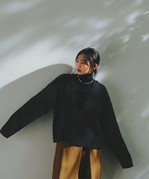 UR'S | ディープキーネックワイドニット(ニット/セーター)