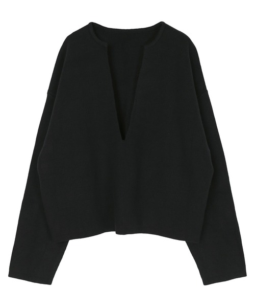 UR'S(ユアーズ)の「ディープキーネックワイドニット(ニット/セーター・レディース・ブラック/ネイビー/杢グレー・M/S/L)」の11枚目の写真