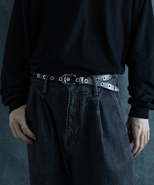 HARE(ハレ)の「アイレットベルト(HARE)(ベルト・メンズ・ブラック・FREE)」の1枚目の写真