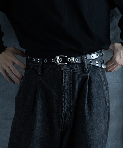 HARE(ハレ)の「アイレットベルト(HARE)(ベルト・メンズ・ブラック・FREE)」の3枚目の写真