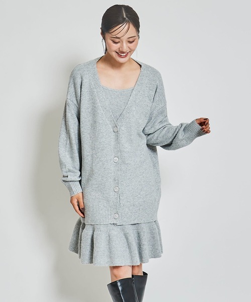 【セール】ロングカーデセットミニワンピース（ワンピース）｜31 Sons de mode（トランテアン ソン ドゥ モード）