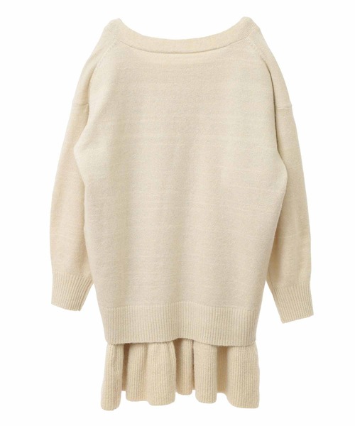 31 Sons de mode（トランテアン　ソン　ドゥ　モード）の「ロングカーデセットミニワンピース（ワンピース・レディース・ライトグレー/キャメル/ラベンダー/オフホワイト・フリー）」の5枚目の写真