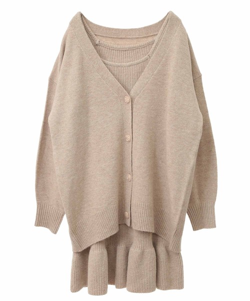 31 Sons de mode（トランテアン　ソン　ドゥ　モード）の「ロングカーデセットミニワンピース（ワンピース・レディース・ライトグレー/キャメル/ラベンダー/オフホワイト・フリー）」の20枚目の写真