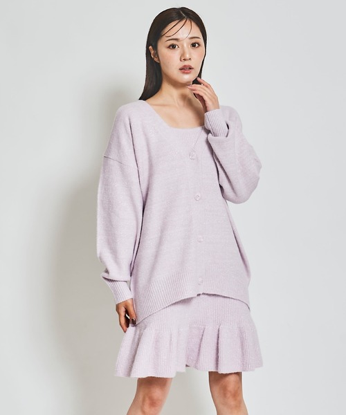 31 Sons de mode（トランテアン　ソン　ドゥ　モード）の「ロングカーデセットミニワンピース（ワンピース・レディース・ライトグレー/キャメル/ラベンダー/オフホワイト・フリー）」の21枚目の写真