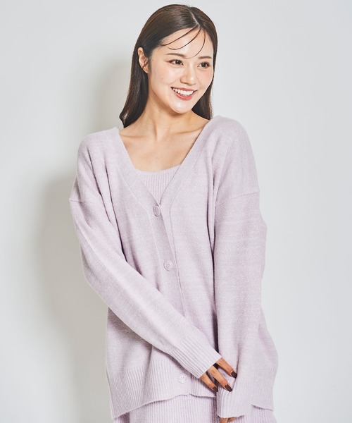 31 Sons de mode（トランテアン　ソン　ドゥ　モード）の「ロングカーデセットミニワンピース（ワンピース・レディース・ライトグレー/キャメル/ラベンダー/オフホワイト・フリー）」の22枚目の写真