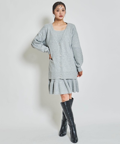 【セール】ロングカーデセットミニワンピース（ワンピース）｜31 Sons de mode（トランテアン ソン ドゥ モード）