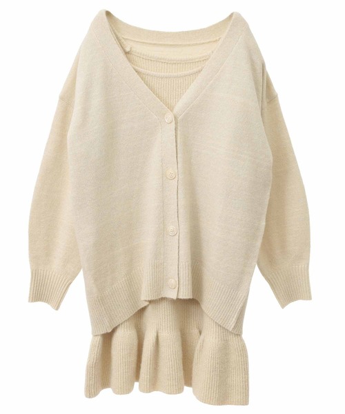 【セール】ロングカーデセットミニワンピース（ワンピース）｜31 Sons de mode（トランテアン ソン ドゥ モード）