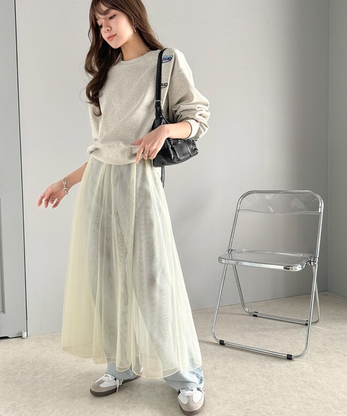 classicalelf（クラシカルエルフ）の「優雅さ際立つ主役級。大人のマーメイドダブルチュールスカート（ロング丈）（スカート・レディース・グレー/モカ/アイボリー/ブラック・X-LARGE/SMALL/MEDIUM/LARGE）」の7枚目の写真