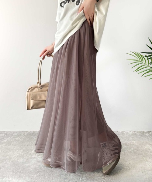 classicalelf（クラシカルエルフ）の「優雅さ際立つ主役級。大人のマーメイドダブルチュールスカート（ロング丈）（スカート・レディース・グレー/モカ/アイボリー/ブラック・X-LARGE/SMALL/MEDIUM/LARGE）」の16枚目の写真