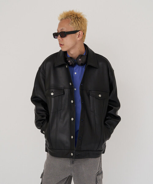 CIAOPANIC(チャオパニック)の「【RAXA/ラシャ】レザーGジャン(ブルゾン・レディース・ブラック・MEDIUM/LARGE)」の4枚目の写真