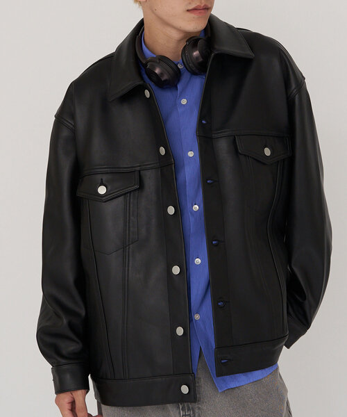 CIAOPANIC(チャオパニック)の「【RAXA/ラシャ】レザーGジャン(ブルゾン・レディース・ブラック・MEDIUM/LARGE)」の5枚目の写真