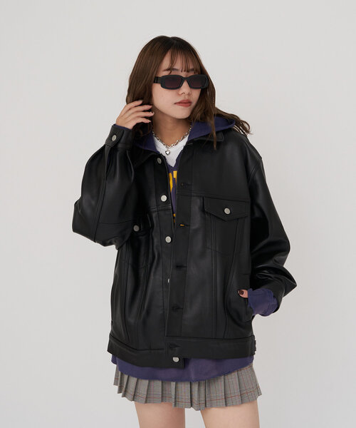 CIAOPANIC(チャオパニック)の「【RAXA/ラシャ】レザーGジャン(ブルゾン・レディース・ブラック・MEDIUM/LARGE)」の13枚目の写真