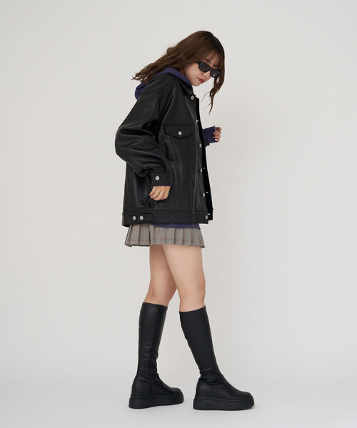 CIAOPANIC(チャオパニック)の「【RAXA/ラシャ】レザーGジャン(ブルゾン・レディース・ブラック・MEDIUM/LARGE)」の18枚目の写真