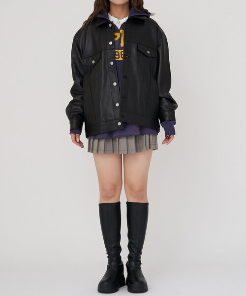 CIAOPANIC(チャオパニック)の「【RAXA/ラシャ】レザーGジャン(ブルゾン・レディース・ブラック・MEDIUM/LARGE)」の22枚目の写真