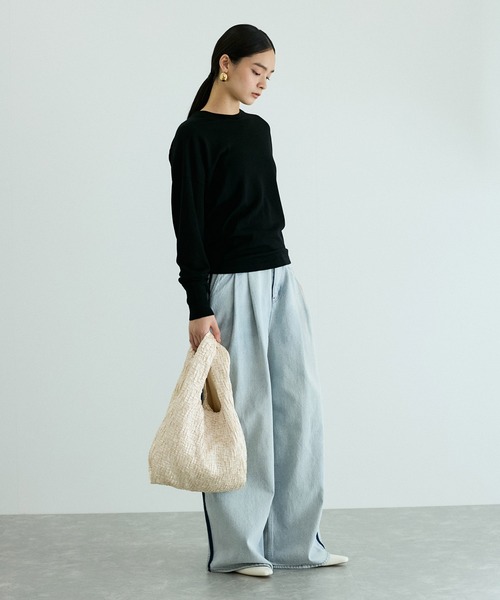 【セール】【サステナブル】タックサテンミドルバッグ（ハンドバッグ）｜ADAM ET ROPE'（アダムエロペ）