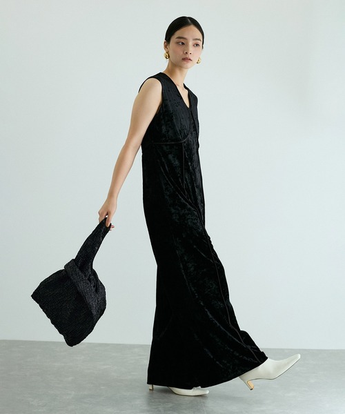 【セール】【サステナブル】タックサテンミドルバッグ（ハンドバッグ）｜ADAM ET ROPE'（アダムエロペ）