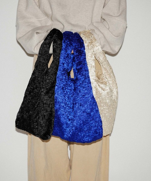 【セール】【サステナブル】タックサテンミドルバッグ（ハンドバッグ）｜ADAM ET ROPE'（アダムエロペ）