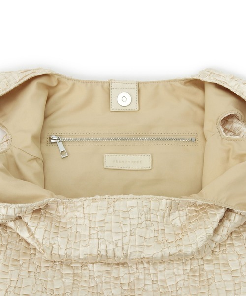 【セール】【サステナブル】タックサテンミドルバッグ（ハンドバッグ）｜ADAM ET ROPE'（アダムエロペ）