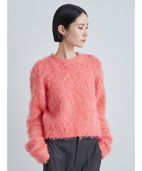 MIESROHE(ミースロエ)の「カールシャギーコンパクトニット(ニット/セーター・レディース・ライトベージュ/グレー/ピンク/チャコールグレー・FREE)」の7枚目の写真