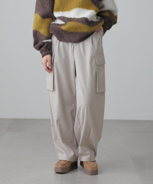 FREE'S MART（フリーズマート）の「◆ウールライクカーゴワイドパンツ（カーゴパンツ・レディース・ホワイト/グレー・SMALL/MEDIUM）」の13枚目の写真