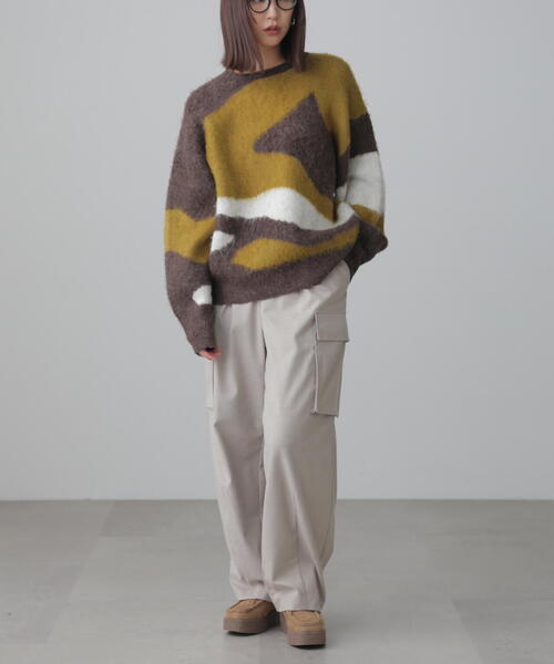 FREE'S MART（フリーズマート）の「◆ウールライクカーゴワイドパンツ（カーゴパンツ・レディース・ホワイト/グレー・SMALL/MEDIUM）」の8枚目の写真