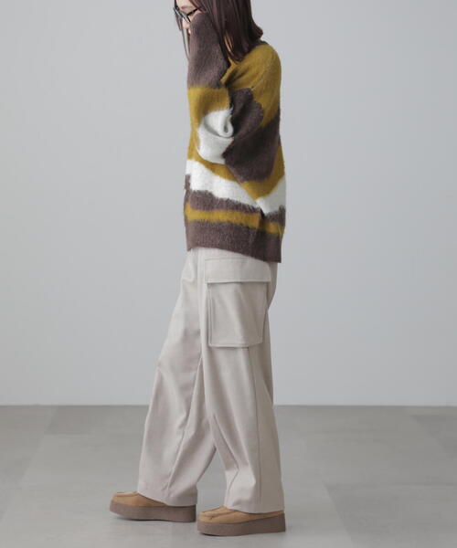 FREE'S MART（フリーズマート）の「◆ウールライクカーゴワイドパンツ（カーゴパンツ・レディース・ホワイト/グレー・SMALL/MEDIUM）」の6枚目の写真