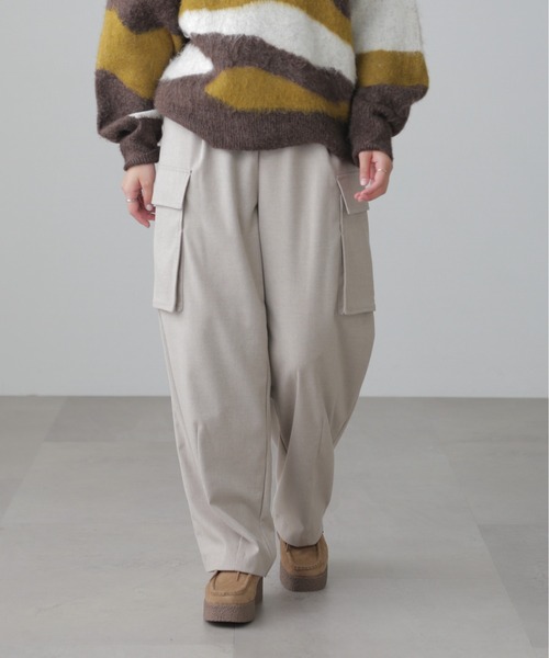 【セール】◆ウールライクカーゴワイドパンツ（カーゴパンツ）｜FREE'S MART（フリーズマート）