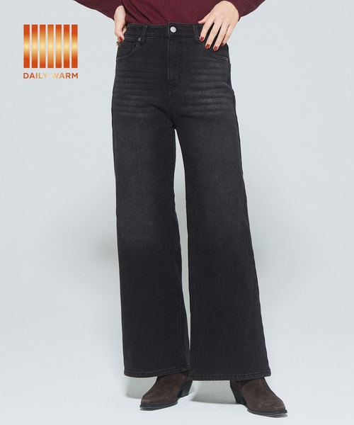 coca(coca)(コカ)の「【DAILY WARM】裏起毛デニムワイドパンツ(デニムパンツ・レディース・ライトブルー/ブルー/ブラック・M/L/S/XS/XL/2XL)」の2枚目の写真