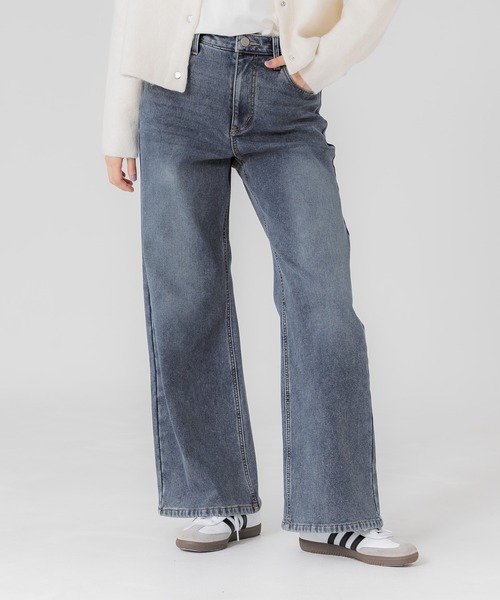 coca(coca)(コカ)の「【DAILY WARM】裏起毛デニムワイドパンツ(デニムパンツ・レディース・ライトブルー/ブルー/ブラック・M/L/S/XS/XL/2XL)」の12枚目の写真