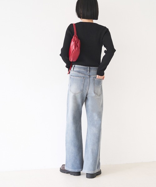 coca(coca)(コカ)の「【DAILY WARM】裏起毛デニムワイドパンツ(デニムパンツ・レディース・ライトブルー/ブルー/ブラック・M/L/S/XS/XL/2XL)」の8枚目の写真