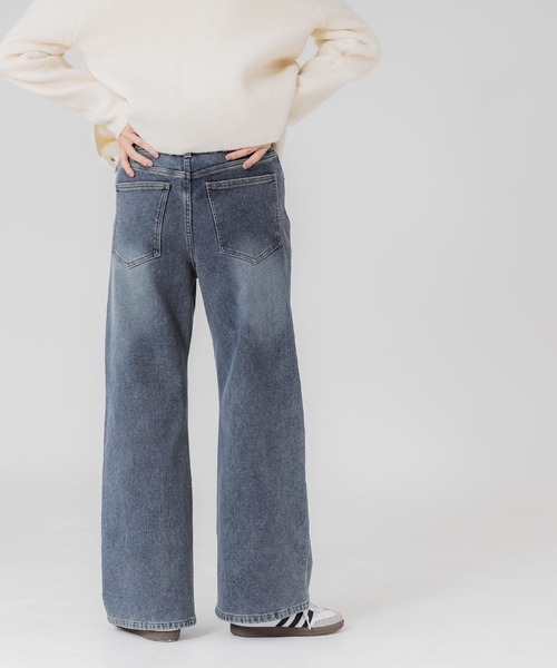 coca(coca)(コカ)の「【DAILY WARM】裏起毛デニムワイドパンツ(デニムパンツ・レディース・ライトブルー/ブルー/ブラック・M/L/S/XS/XL/2XL)」の14枚目の写真