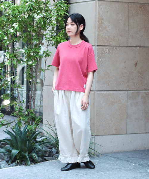 OMNIGOD（オムニゴッド）の「[OMNIGOD womens / オムニゴッド] KLフライス ショートスリーブワイドTシャツ（Tシャツ/カットソー・レディース・ブラック/ピンク/ホワイト/ブルー/コバルトブルー・FREE）」の16枚目の写真