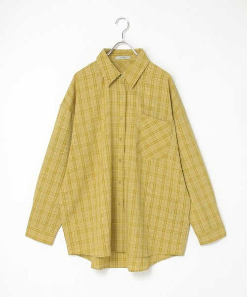 notch.(ノッチ)の「チェックオーバーサイズシャツ(シャツ/ブラウス・レディース・ブラック/ブラウン/イエロー・M)」の4枚目の写真