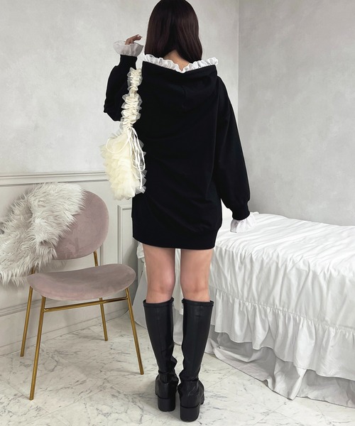 apres jour（アプレジュール）の「レースリボンスウェット【ZOZOTOWN限定アイテム】（パーカー・レディース・グレー/ブラック・フリー/X-LARGE）」の8枚目の写真